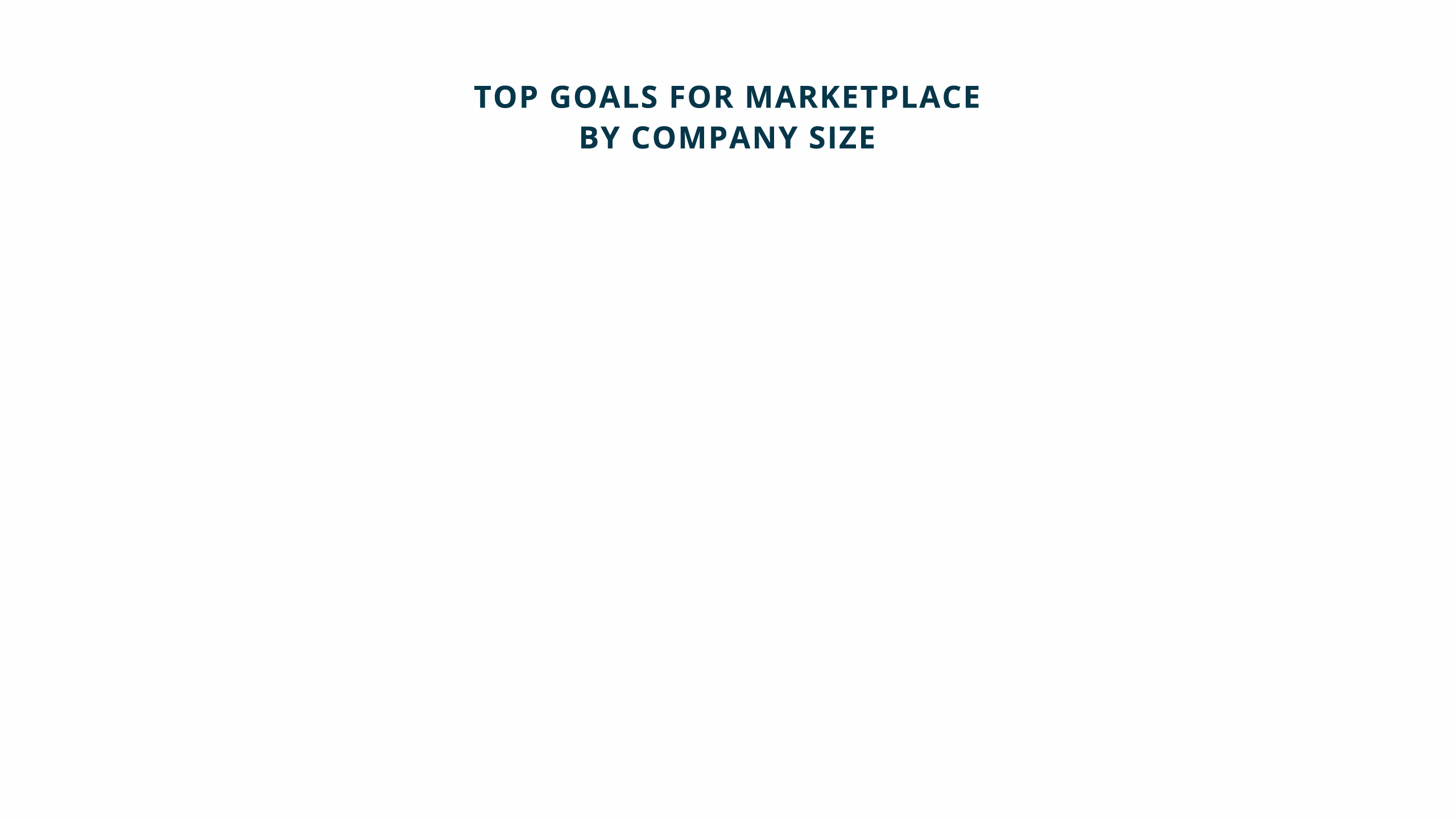 Top goals for marketplace by company size